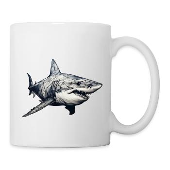 Shark geometrical drawing 1 - Mug - white - Right