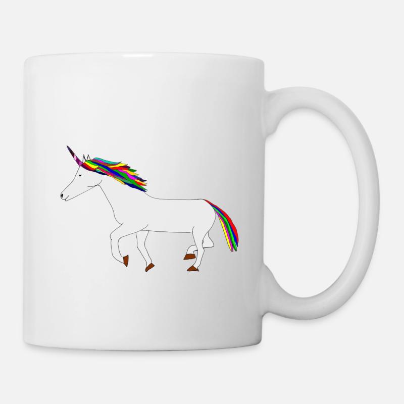 buntes Einhorn - Tasse - Weiß