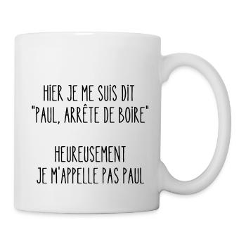 arrête de boire - Mug blanc - blanc - Droite