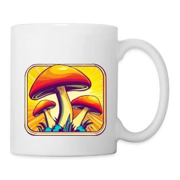 Mushrooms Mushrooms Retro 70s Design Gift - Mug - white - Right