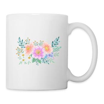 Flower frame with plenty of space for your own text - Mug - white - Right