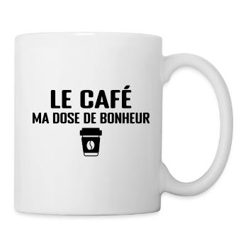 Le Café, Ma Dose De Bonheur - Mug blanc - blanc - Droite