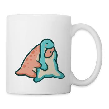 Hugadino étreignant les dinos, mignon dinosaure - Mug blanc - blanc - Droite