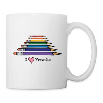 Ich liebe Bleistifte - Tasse - Weiß - Rechts