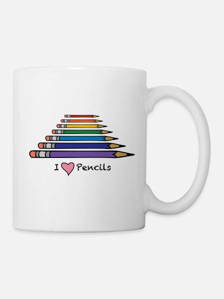 J’adore les crayons - Mug blanc - blanc