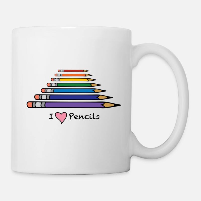 J’adore les crayons - Mug blanc - blanc