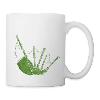 "Dudelsack", Boho Line Art Design, Serie "Music" - Tasse - Weiß - Rechts