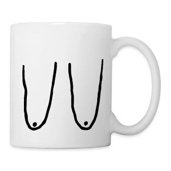 Brüste, Brüste, Brust - Tasse - Weiß - Rechts