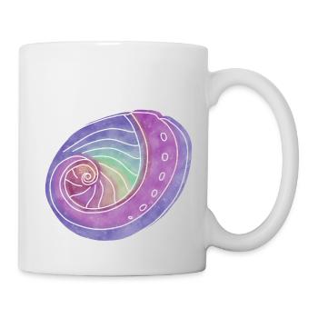 "Abalone", boho line art design, series "Shells" - Mug - white - Right