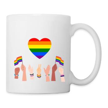 Coeur Gay pride - Mug blanc - blanc - Droite