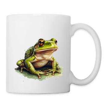 Grass frog sitting in puddle of water - Mug - white - Right