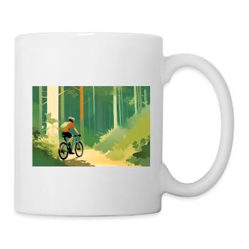 VTT Cyclisme - Mug blanc - blanc - Droite