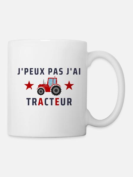 J'Peux Pas j'ai Tracteur - Mug blanc - blanc