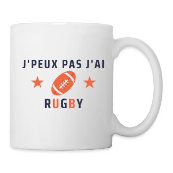 j'peux pas j'ai rugby - Mug blanc - blanc - Droite