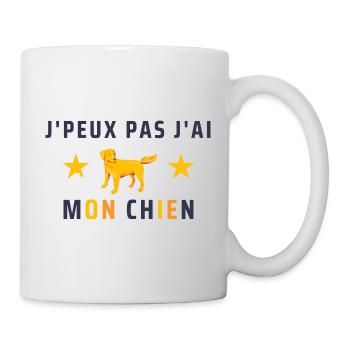 j'peux pas j'ai mon chien - Mug blanc - blanc - Droite