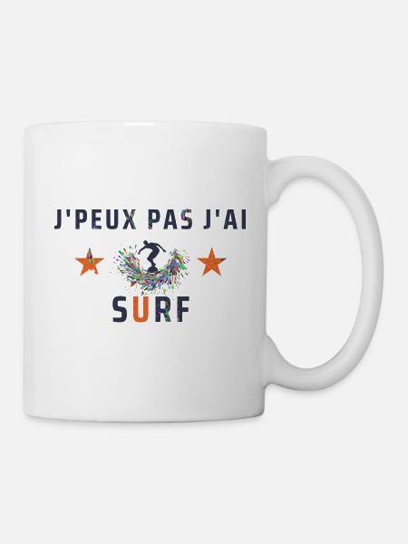 j peux pas j ai surf - Mug blanc - blanc