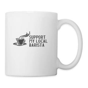 I support my local barista - Mug - white - Right
