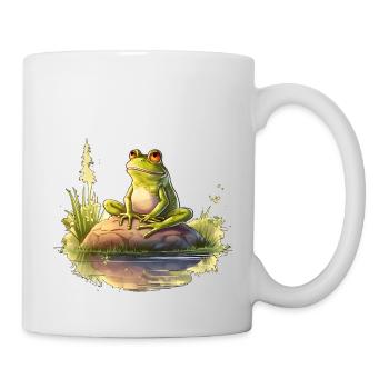 Frog dreaming in the evening sun - Mug - white - Right
