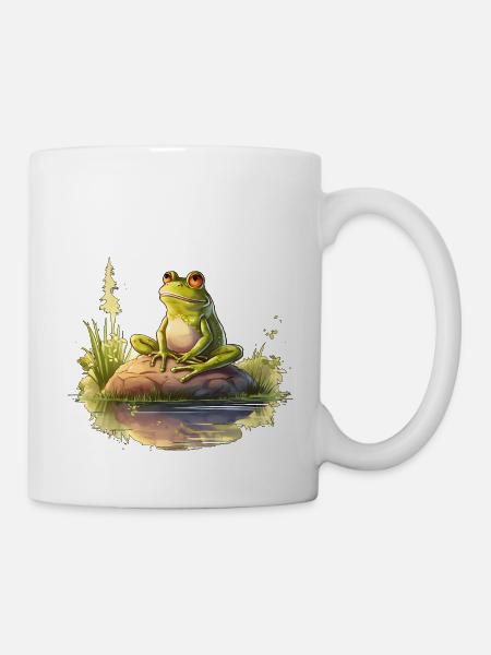 Frosch träumt in der Abendsonne - Tasse - Weiß