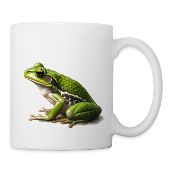 La grenouille est parfaitement camouflée dans l’herbe verte - Mug blanc - blanc - Droite