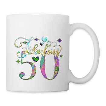 50th Birthday vintage retro Born in 1973 Birthday - Mug - white - Right