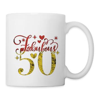 50th Birthday vintage retro Born in 1973 Birthday - Mug - white - Right