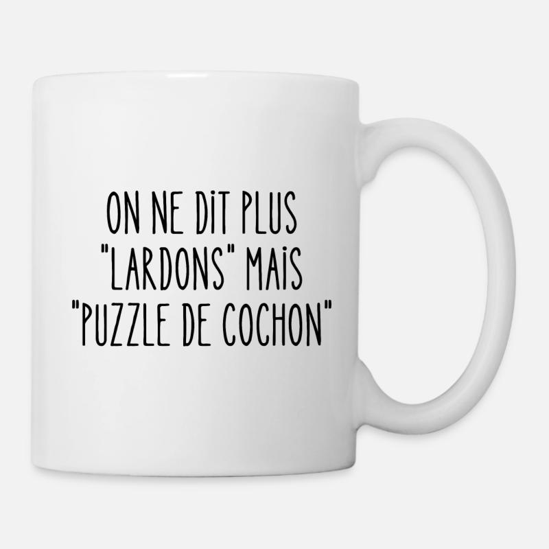 puzzle de cochon - Mug blanc - blanc