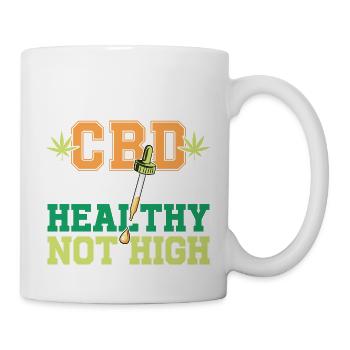 CBD MAKES YOU HEALTHY NOT HIGH - Mug - white - Right