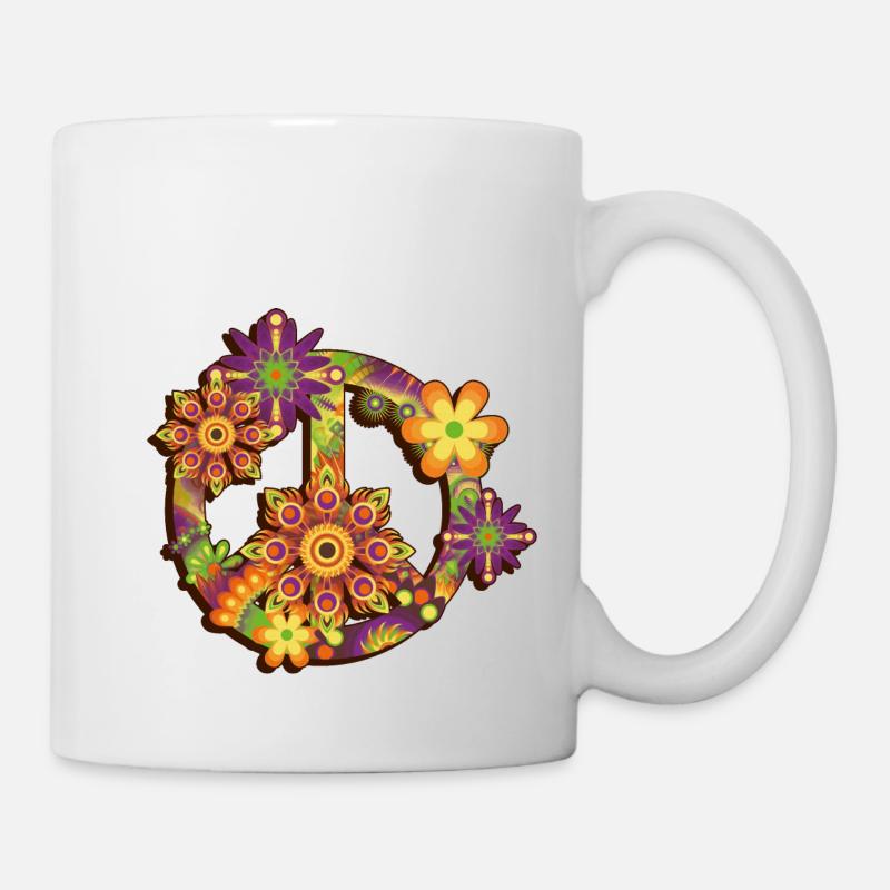 Flower Power Paix - Mug blanc - blanc