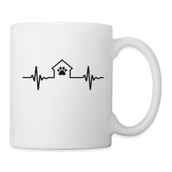 Heartbeat Design House with Dog's Paw - Mug - white - Right