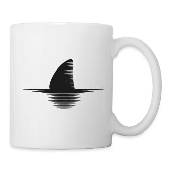 SILHOUETTE OF SHARK FIN SWIMMING - Tasse - Weiß - Rechts