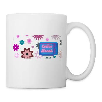 Coffee Break im Stil der 60er / Sweet sixties - Tasse - Weiß - Rechts