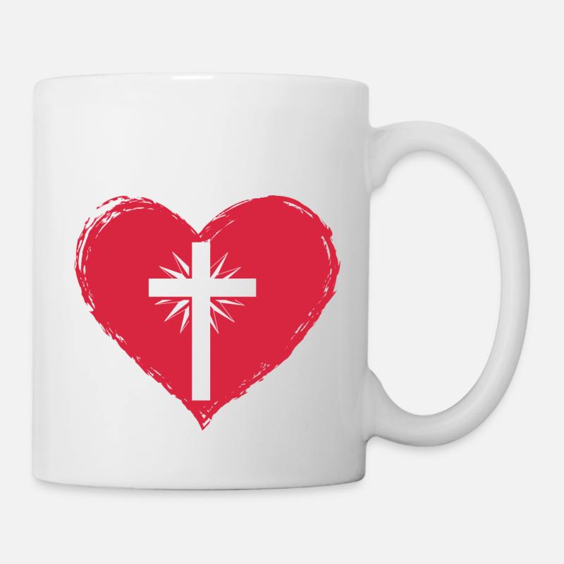 Croix du cœur - Mug blanc - blanc