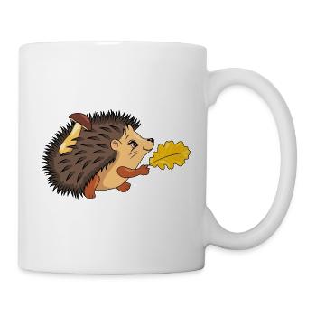 Glücklicher gehender Igel - Tasse - Weiß - Rechts