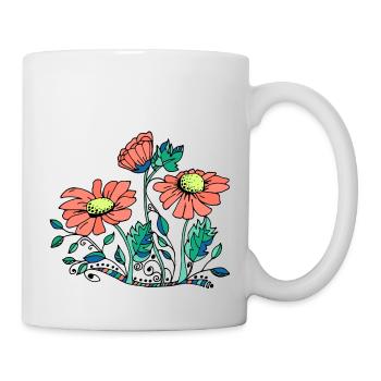Fleur - Mug blanc - blanc - Droite