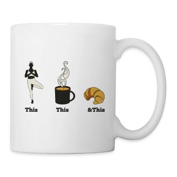 Yoga & Coffee & Croissant - Mug - white - Right