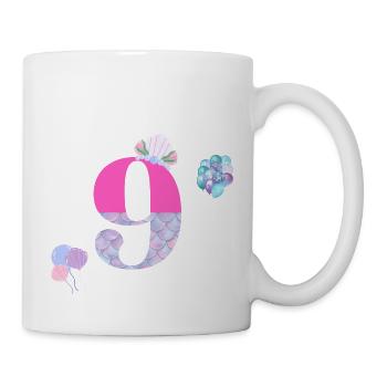 9th birthday mermaid - Mug - white - Right