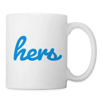 hers-him couple shirts - Mug blanc - blanc - Droite