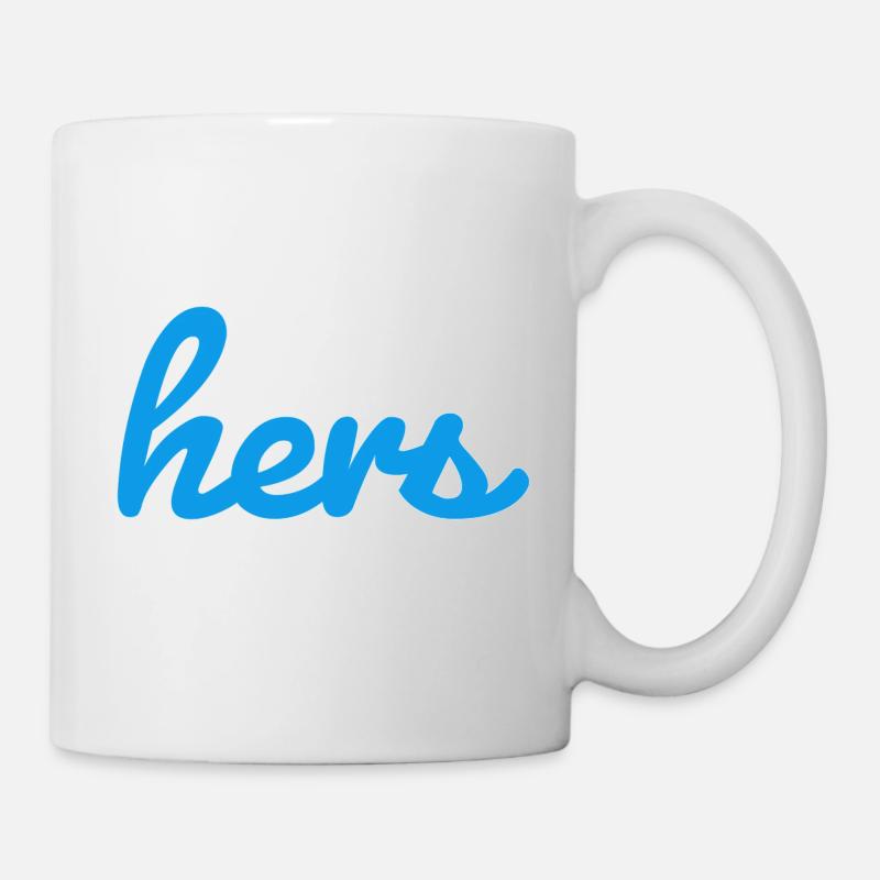 Hers-Him Paar Shirts - Tasse - Weiß