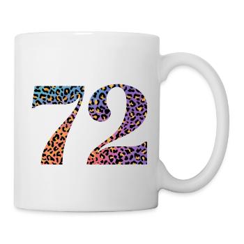72. Geburtstag Leopard - Tasse - Weiß - Rechts