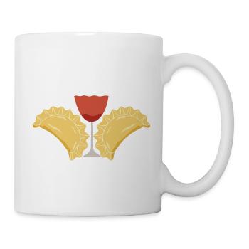 Feed Me Pierogi & Versez-moi Wine Polish Kitchen Pols - Mug blanc - blanc - Droite