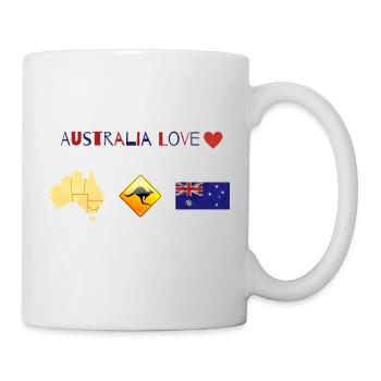 Australien, Australia Love, Australien Liebe - Tasse - Weiß - Rechts
