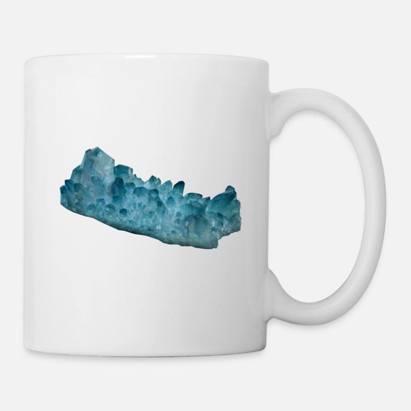 Aquamarin Beryll Schmuckstein Mineral Kristall - Tasse - Weiß
