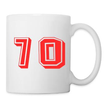 70. 70 YEARS. 70TH ANNIVERSARY. 70TH ANNIVERSARY. - Mug - white - Right