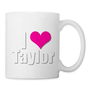 Ich liebe Taylor mit Herz, I heart Taylor - Tasse - Weiß - Rechts