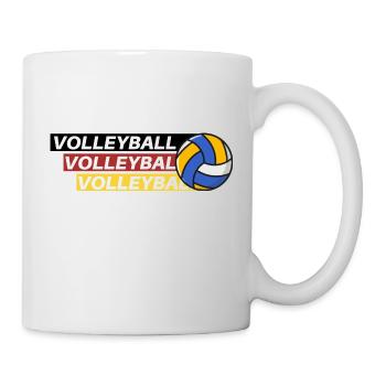 Volleyball Passion: Schwarz, Rot, Gold - Tasse - Weiß - Rechts