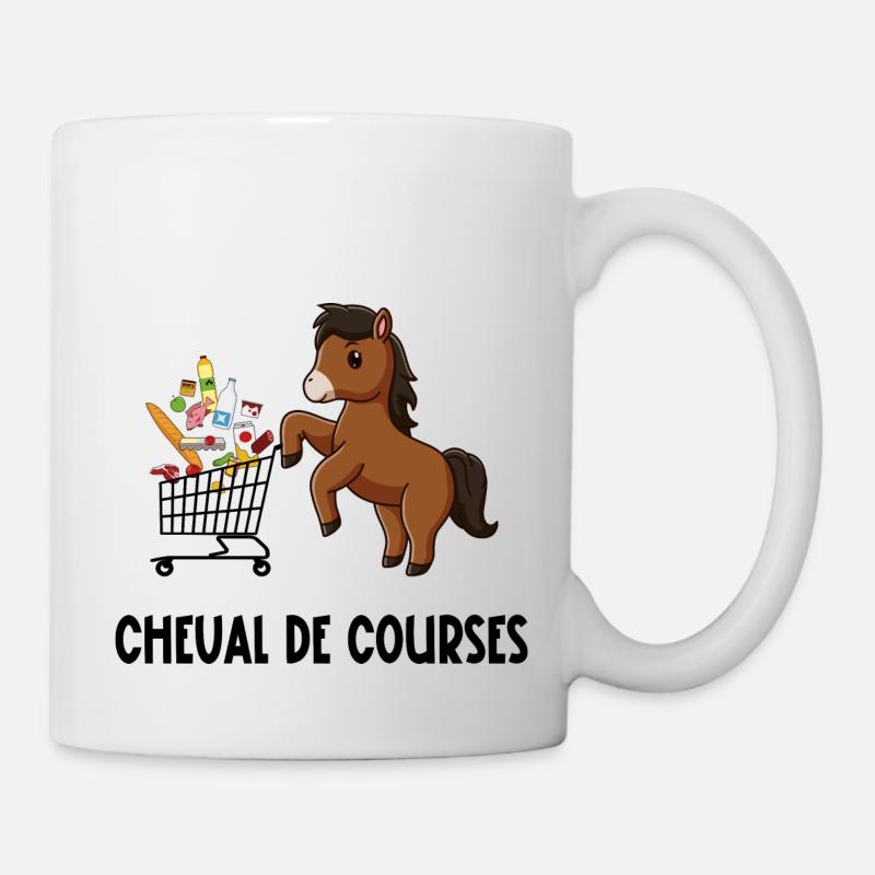 cheval de courses - Mug blanc - blanc