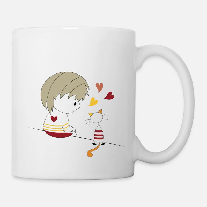 Loris & Sissi sitzendes Herz - Tasse - Weiß