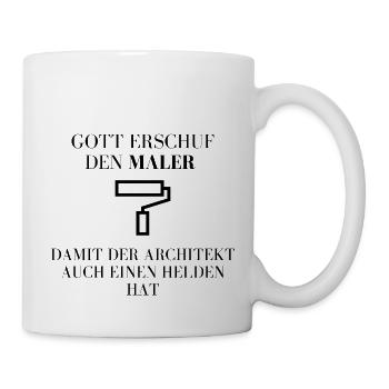 Maler gegen Architekt! - Tasse - Weiß - Rechts
