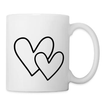 2 Herzen - Tasse - Weiß - Rechts